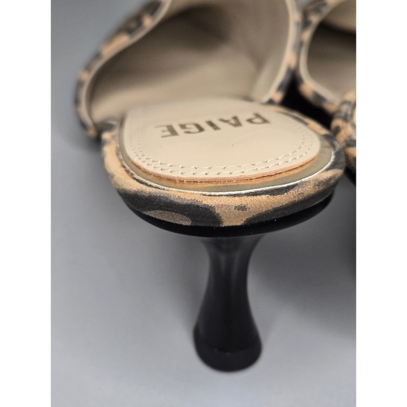 Paige Leopard Print Kitten Heel Mules Size 9 - Picture 6 of 9